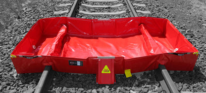 Hopfällbar Spill‑Berm för Järnväg 